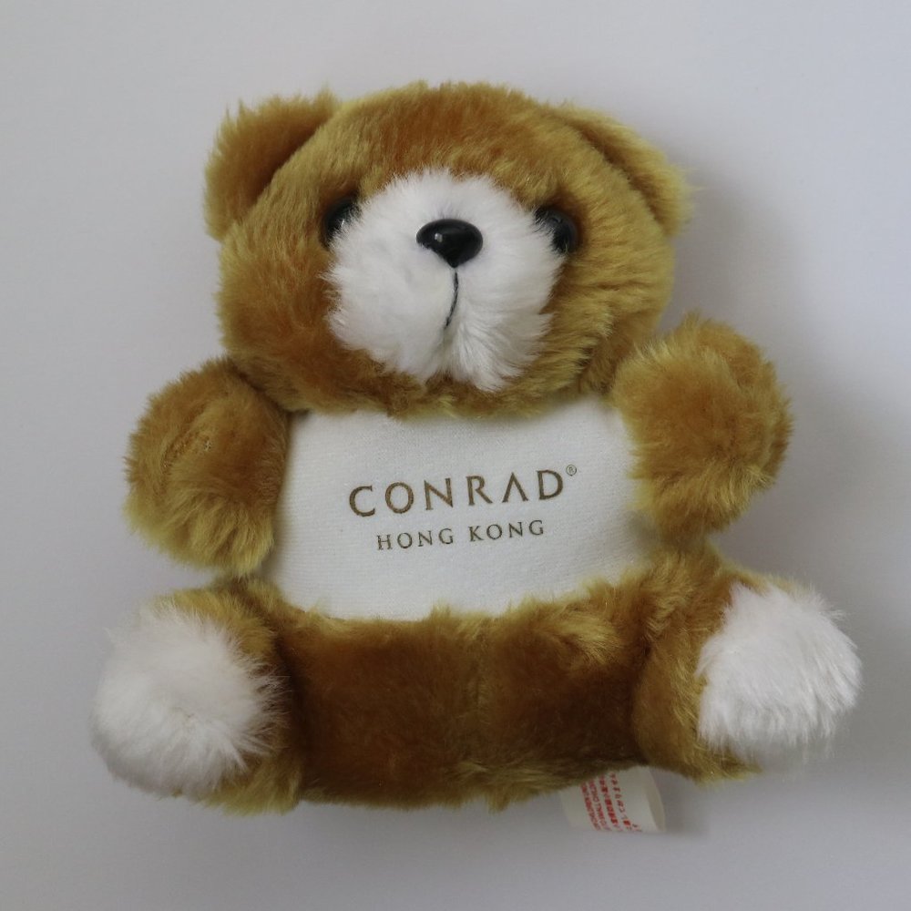 Conrad Hong Kong Hotel Small Bear Stuffed Toy White & Brown